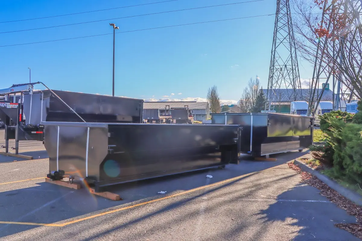 Roll-off dumpster ready for waste disposal at job site for Construction Dumpster Rental in Elizabethton